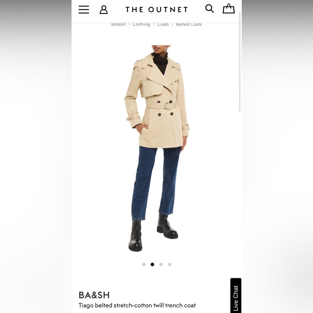 ba&sh Tiago Cream Trench Coat